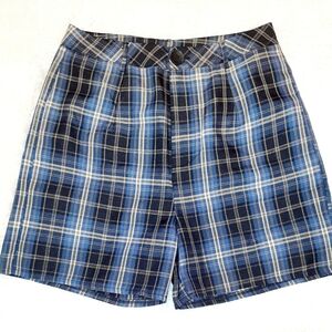 3/$12💥 Shein blue plaid high waisted shorts